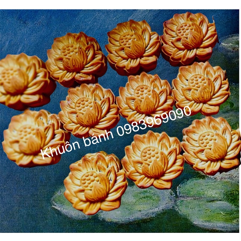 Khuôn bánh trung thu lò xo hoa sen 1 nhấn 1 mặt -có ba cỡ cho khách lựa chọn