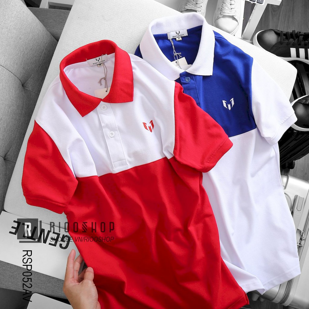 Áo thun có cổ nam cực đẹp Marc phối 2 màu RSP052AV - áo phông nam ngắn tay Riooshop | BigBuy360 - bigbuy360.vn