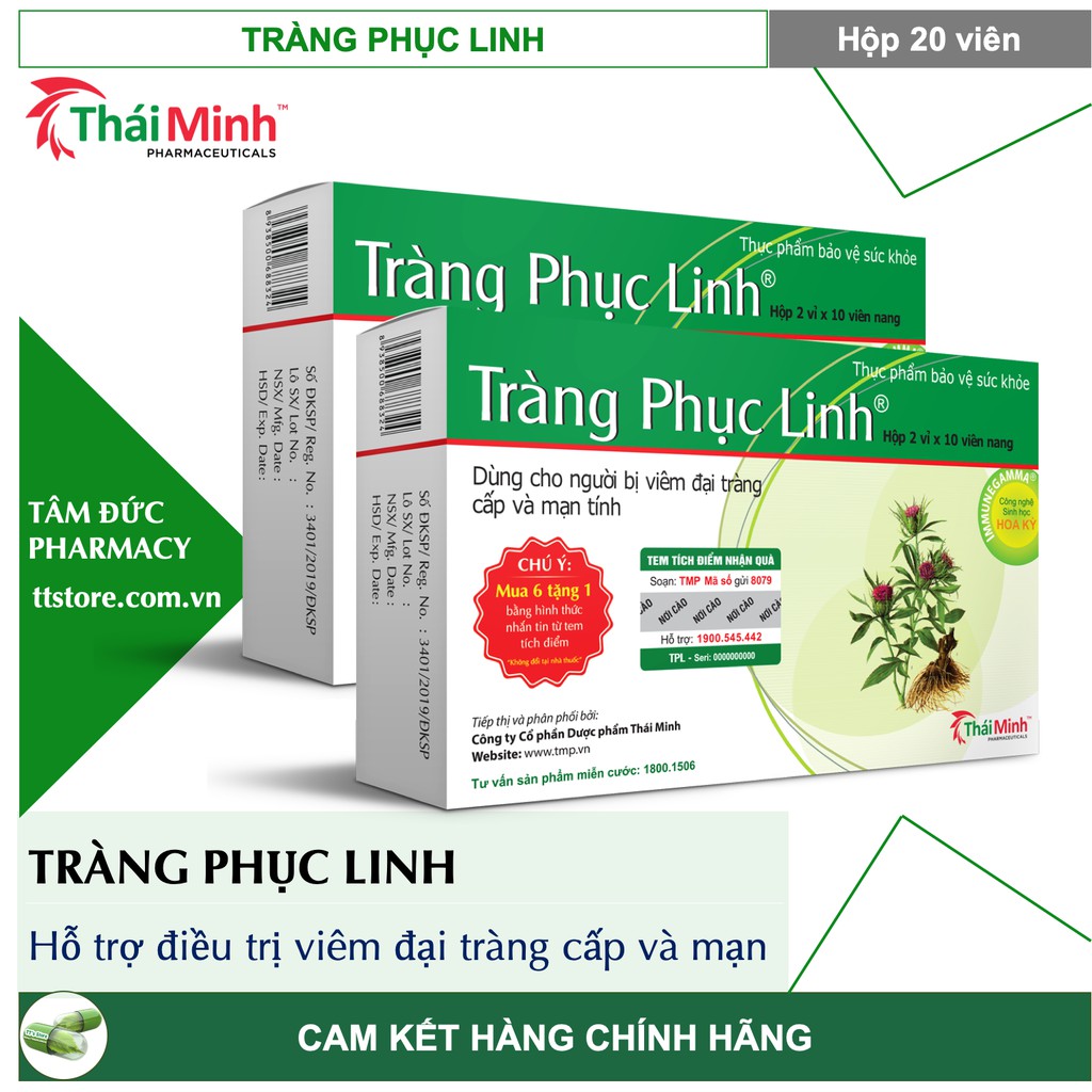 TRÀNG PHỤC LINH [Hộp 20 viên] - Hỗ Trợ Điều Trị Viêm Đại Tràng Cấp Và Mạn Tính [bifina]