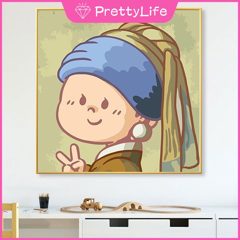 Tranh Đính Đá 5D Tự Làm Kích Thước 30x30cm Họa Tiết Hoạt Hình Trang Trí Nhà Cửa