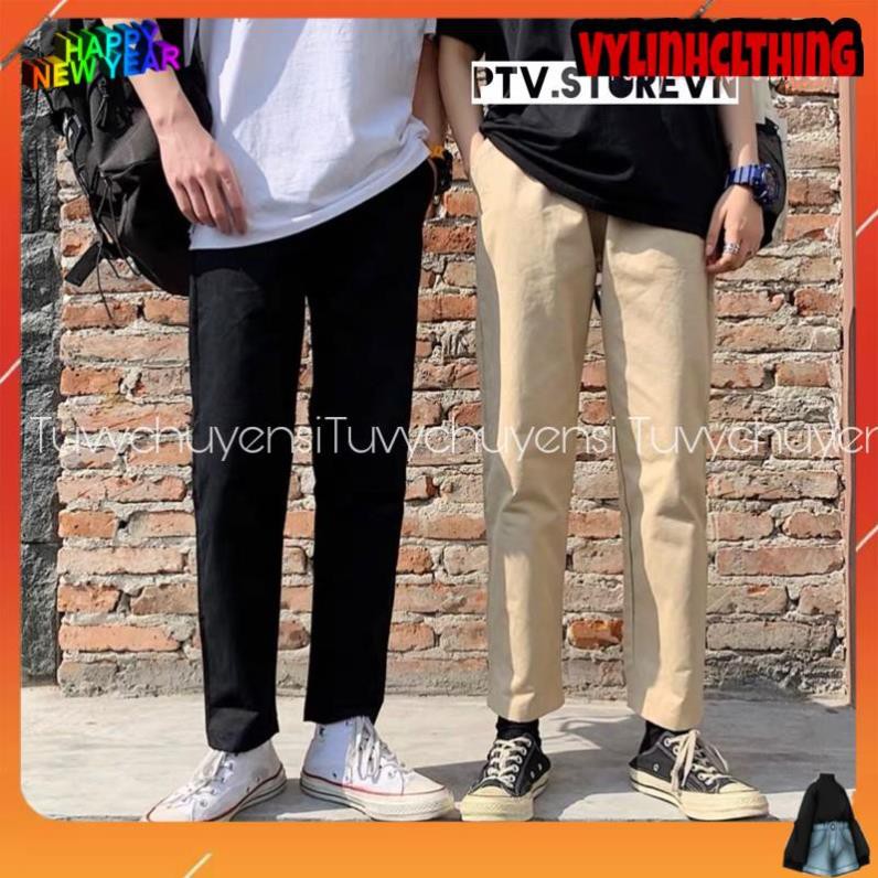 Quần Baggy Nam Nữ Kaki Ống Suông Unisex