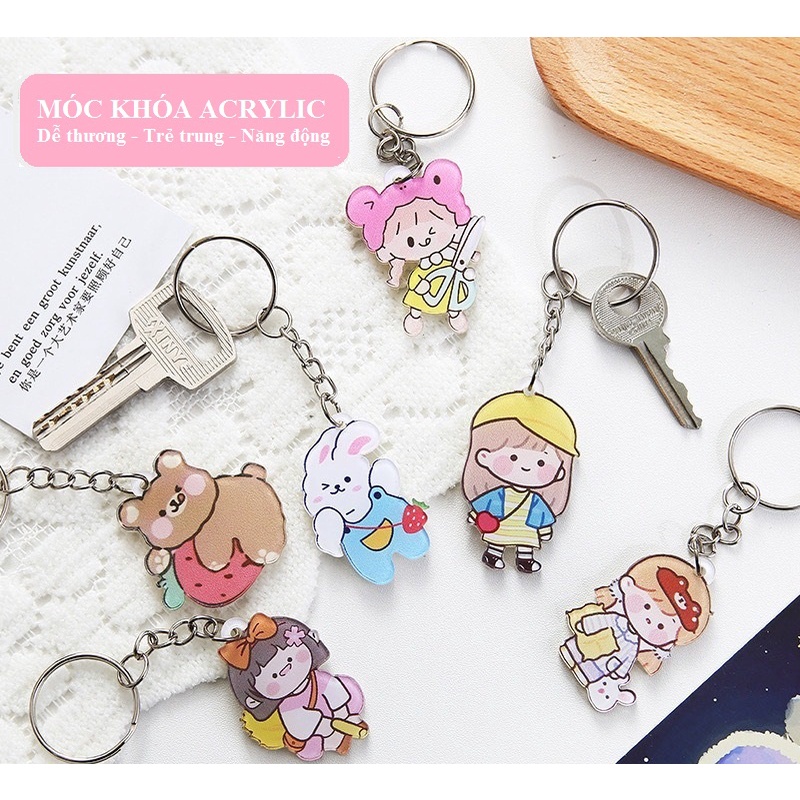 Móc khóa đa năng Chimi PK008 chất liệu Acrylic nhiều mẫu hoạt hình đáng yêu