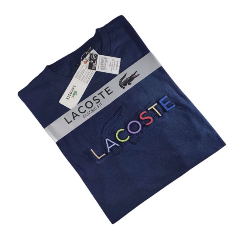 LACOSTE Áo Thun In Họa Tiết Độc Đáo Chất Lượng Cao Cho Nam