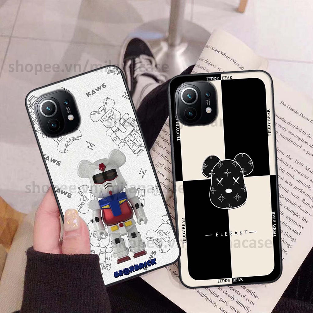 Ốp Xiaomi Mi 11 / Mi 11T / Mi 11 Lite gấu be@rBrick gấu Teddy Kaws siêu đẹp, phong cách, cá tính