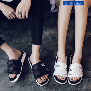 Dép lê nữ nam unnisex quai vải kéo dán thêu chữ fahsion đế siêu êm