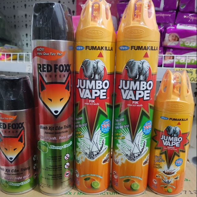 BÌNH XỊT MUỖI JUMBO VAPE RED FOXX