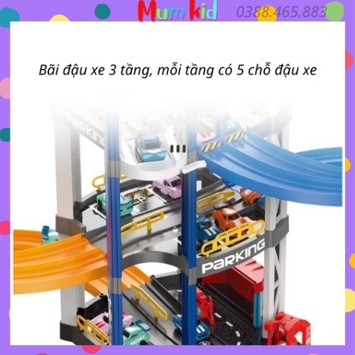 Bộ đồ chơi lắp ghép, lắp ráp mô hình bãi đậu xe thành phố 3 tầng cho bé trai và bé gái 2 3 4 5 6 7 8 tuổi MUMKID2