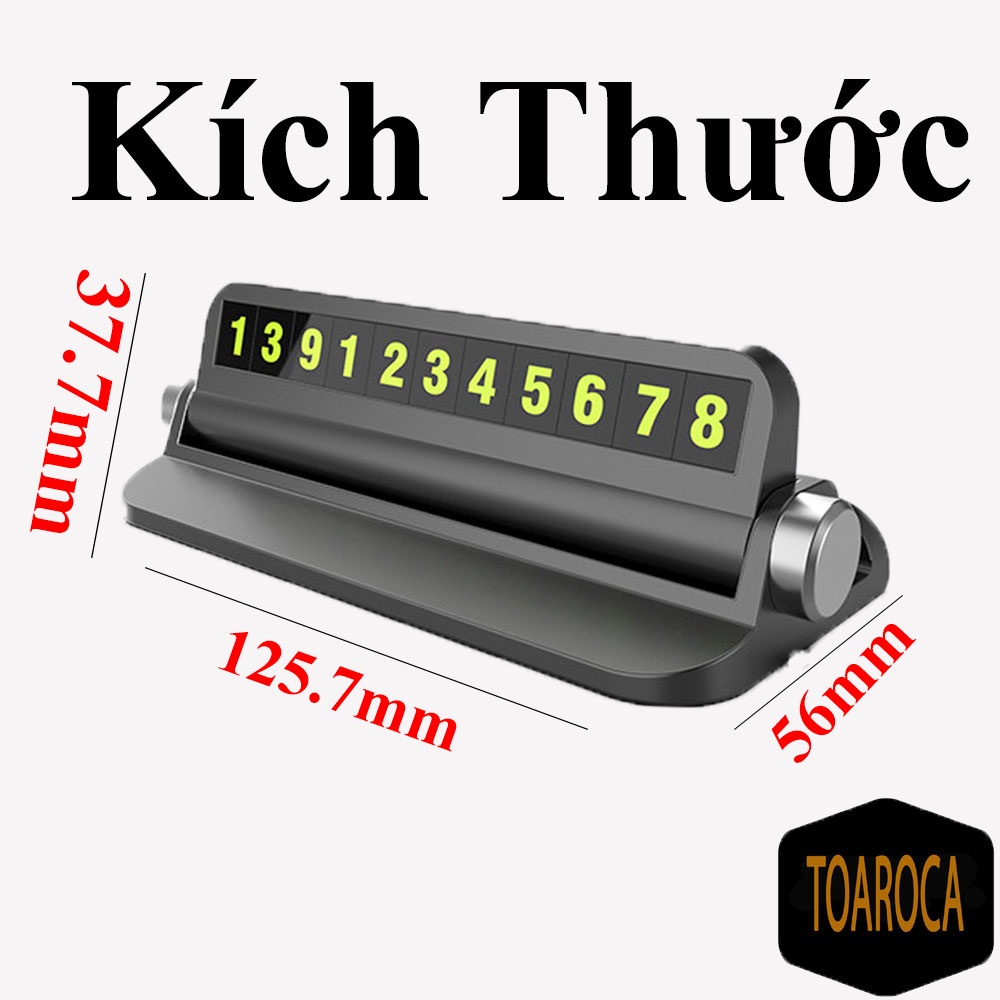 Bảng ghi số điện thoại đặt taplo xe ô tô có giá đỡ điện thoại, số phản  quang