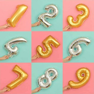 Bóng Số Sinh Nhật 0 1 2 3 4 5 6 7 8 9 16 inch Nhiều Màu