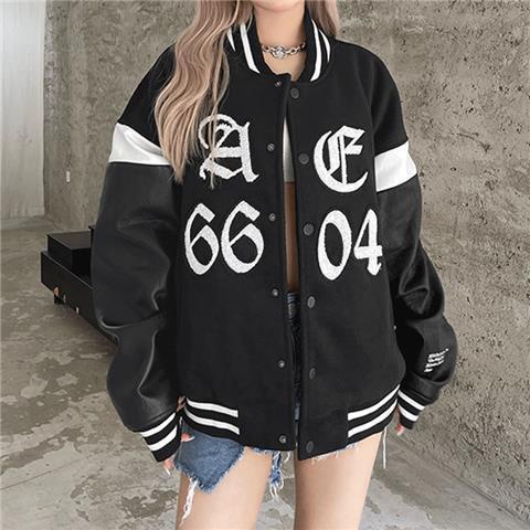 Áo Khoác Bóng Chày Dáng Rộng Phong Cách Hip Hop Mỹ Thời Trang Mùa Xuân Cho Cặp Đôi