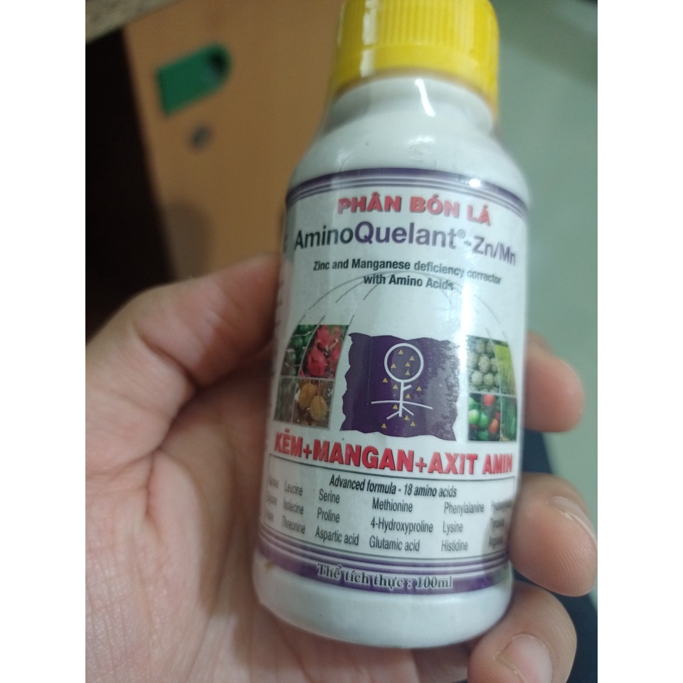 Phân bón vi lượng Kẽm - Mangan nền hữu cơ Amino Quelant Zn-Mn chai 100 ml hàng Mỹ