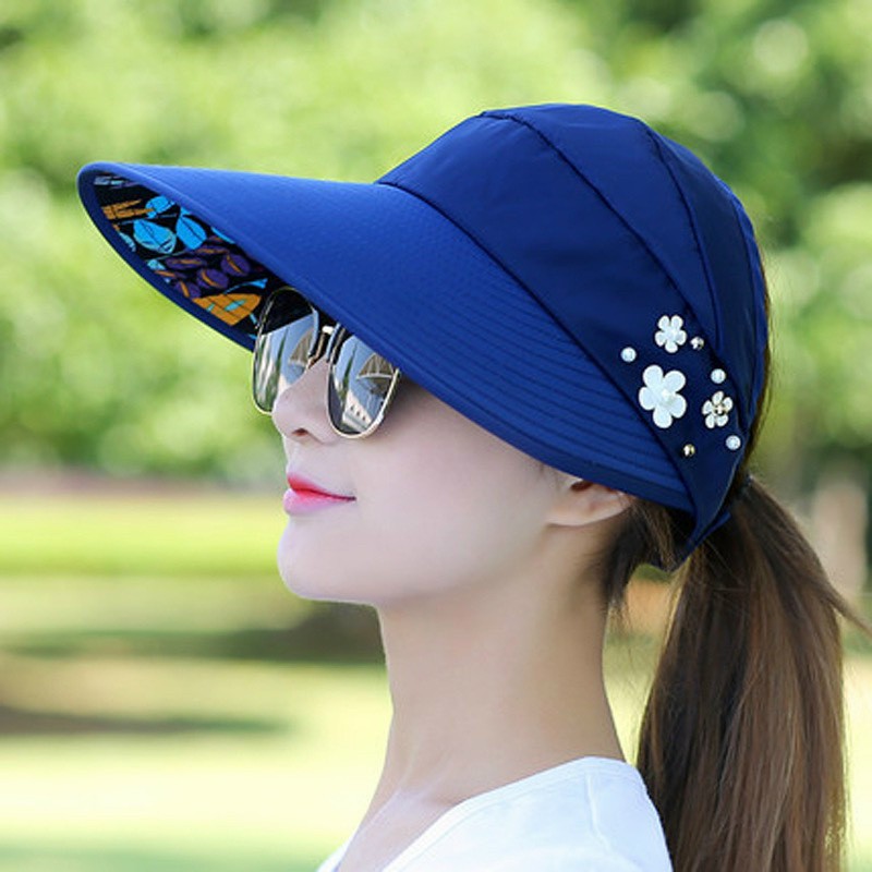 sp540 Mũ đi nắng thêu hoa thể thao - du lịch phong cách Hàn Quốc
