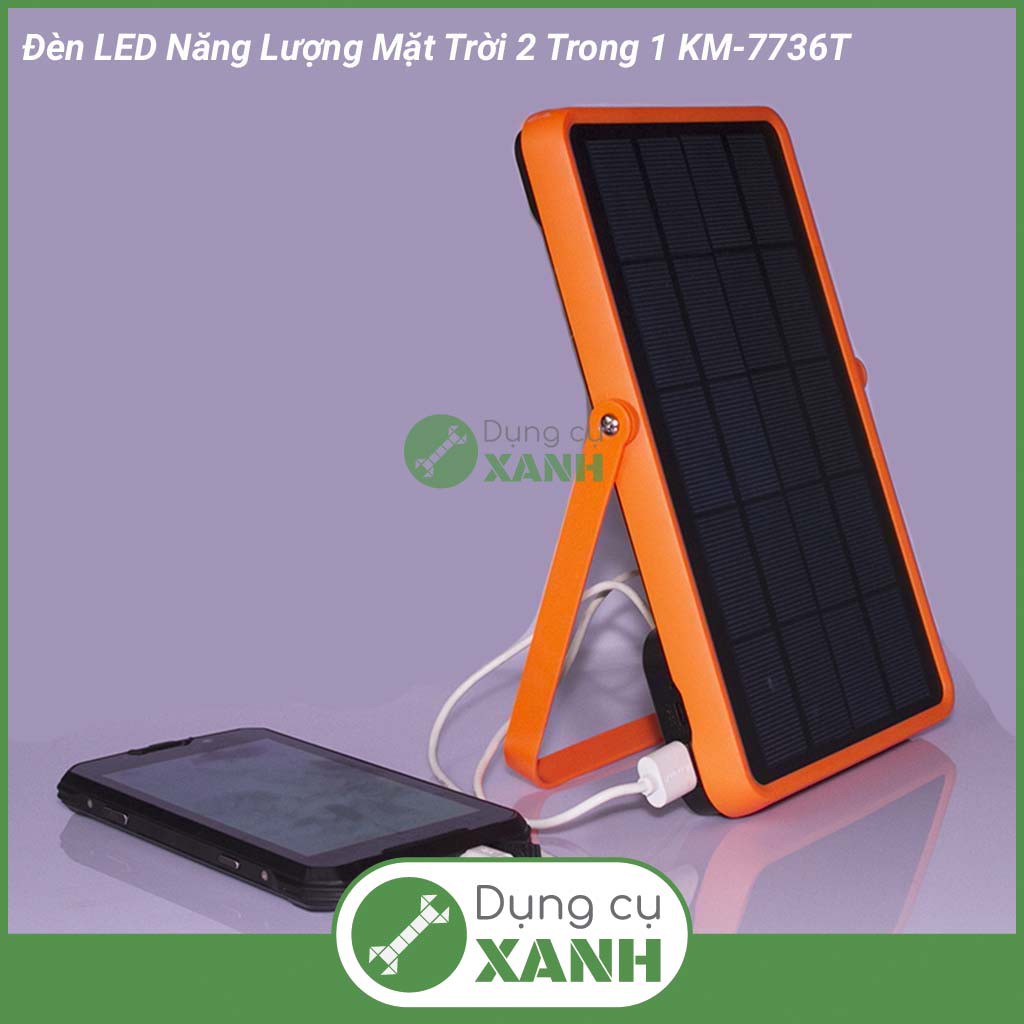 Đèn sạc pin dự phòng năng lượng mặt trời 2 trong 1 KM-7736T