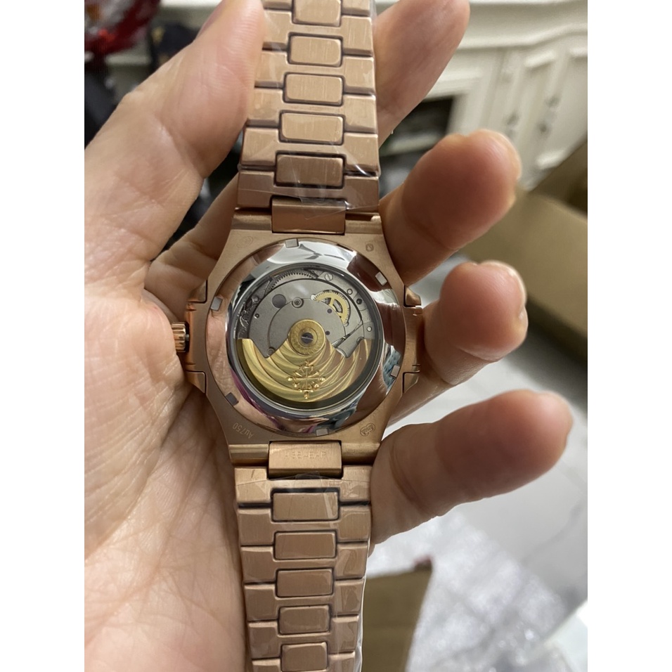 Đồng hồ Nam Ptk máy nhật chạy cơ Automatic vuông vành đá tròn size 41mm dây kim loại vỏ vàng hồng nhiều màu có dạ quang