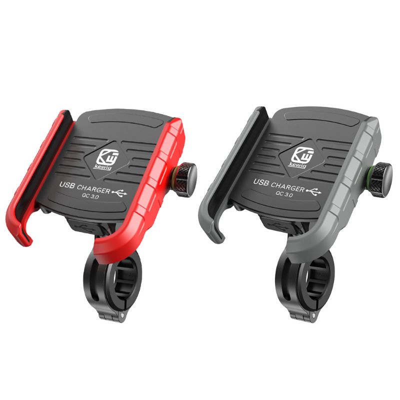 Giá Đỡ Điện Thoại Gắn Tay Lái Xe Máy Chống Nước Xoay 360 Độ Kèm Cổng Sạc QC 3.0 USB