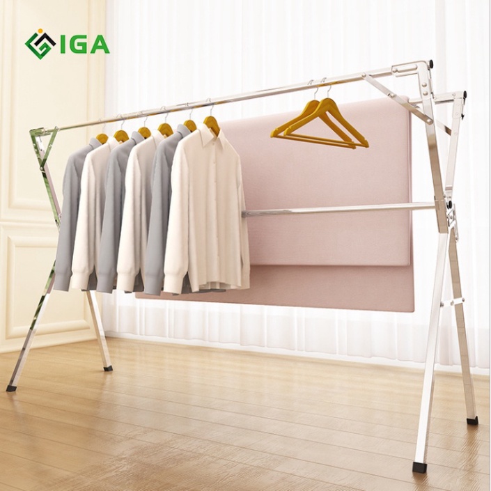 Giàn phơi quần áo IGA inox 304 thay đổi kích thước tiết kiệm diện tích phòng khách