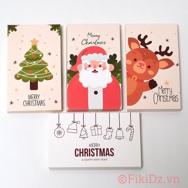 [1K/c] Set 10 Thiệp chúc mừng Noel giáng sinh size thẻ ATM 5.4x9cm