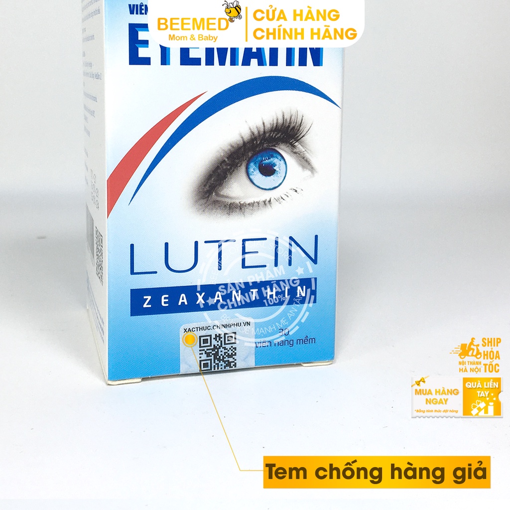 Viên sáng mắt Eyematin từ Lutein và Omega, bổ mắt, tăng cường thị lực, giảm cận thị, mờ và mỏi mắt