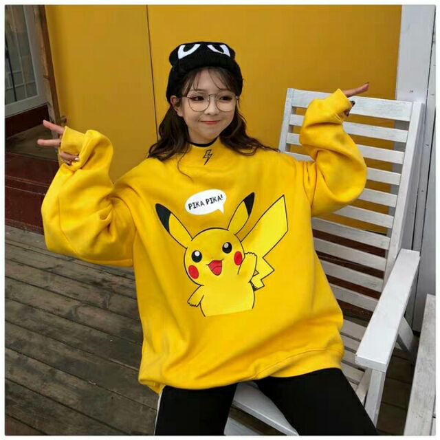 Áo nỉ dày pikachu unisex