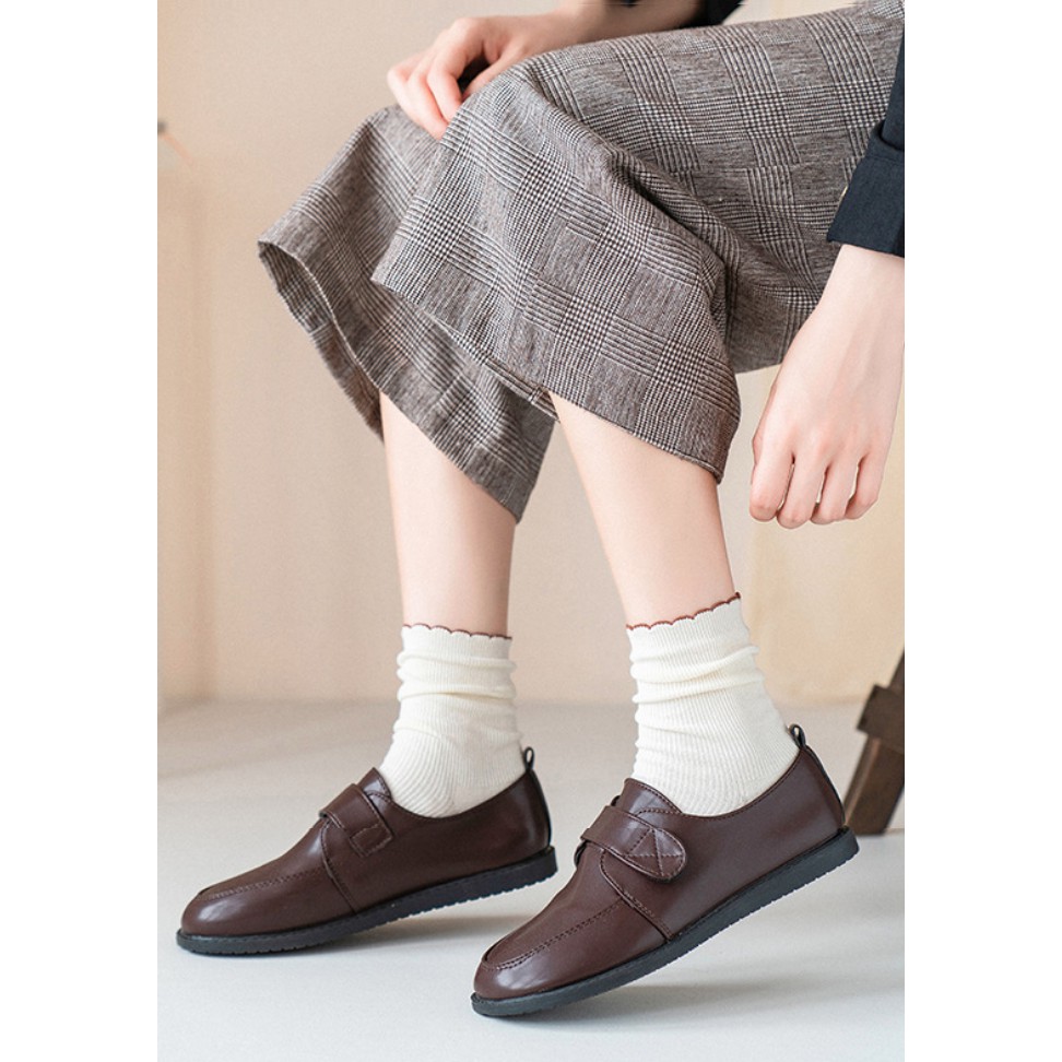 Vớ dài/ tất dài cổ xoăn viền Mua tất trơn gân ( muatatshop)
