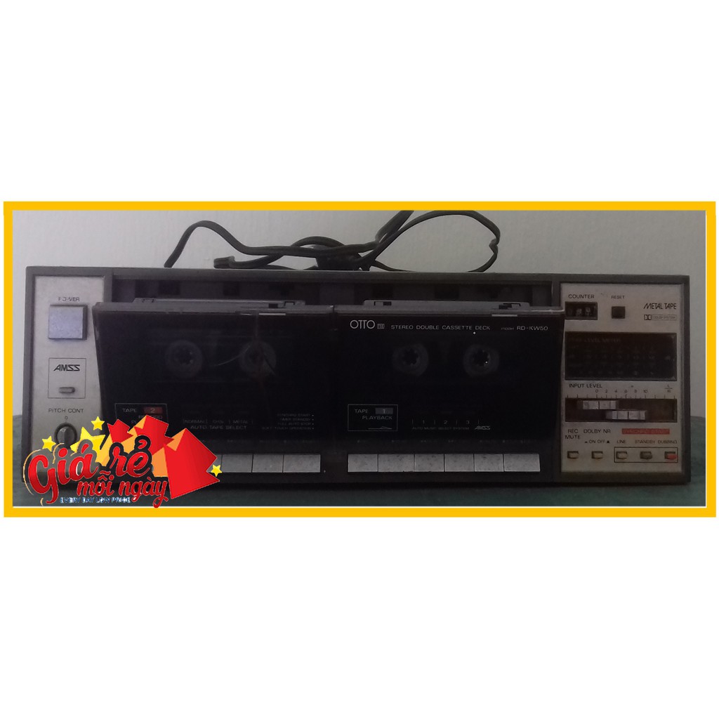 Đầu deck cassette Otto RD-KW50 - Đầu câm 2 băng stereo double cassette nội địa Nhật