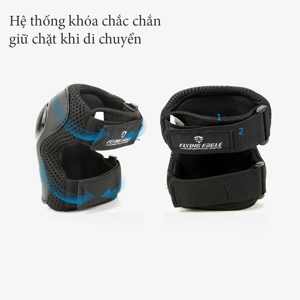 Combo Mũ Bảo Hiểm và Bảo Hộ Patin Cho Bé, Bộ bảo hộ cao cấp an toàn cho trẻ em Flying Eagle V5, Centosy