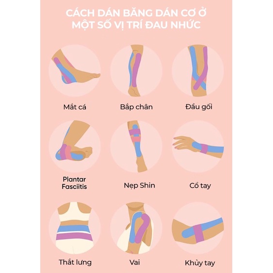 Băng dán cơ Kinesinogy chống nước, hỗ trợ vận động, phòng tránh chấn thương