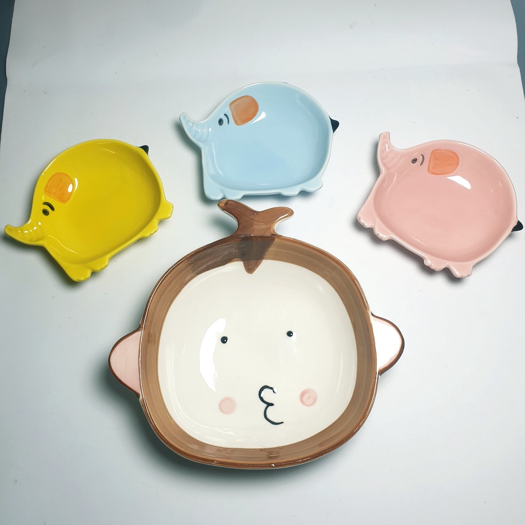 Bát Ăn Dặm Cho Bé Gốm Sứ Kiểu Nhật Cute Hình Khỉ Ngộ Nghĩnh Cho Bé