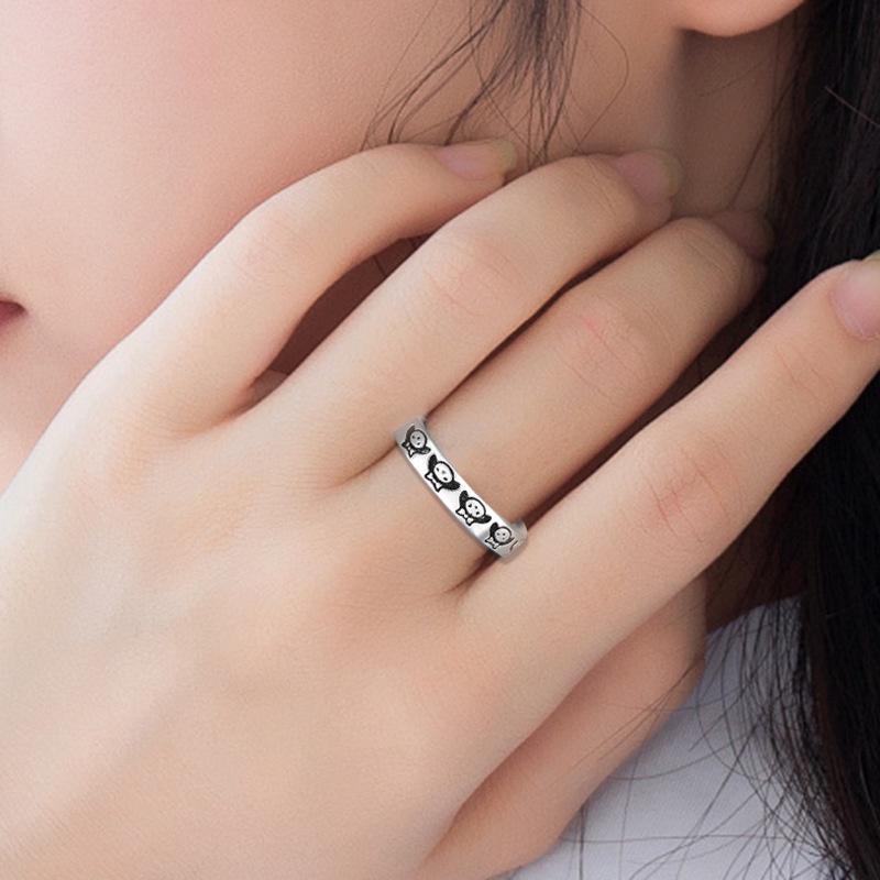 Nhẫn Mạ Bạc 925 Họa Tiết Hello Kitty Dễ Thương