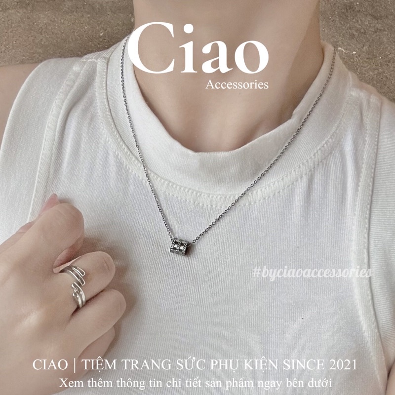 [HOẢ TỐC 1H] Dây chuyền/ Vòng cổ titan không gỉ thiết kế charm trendy Newyork Ciao
