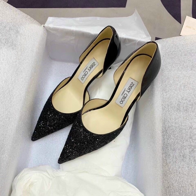 Giày cao gót bít mũi kim tuyến fullbox