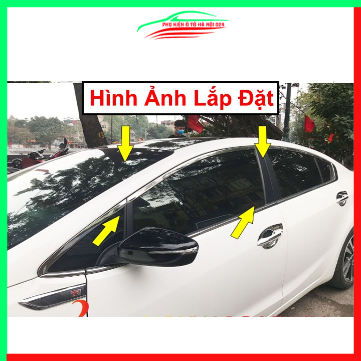 Bộ nẹp viền chân kính cong kính Kia K3, Cerato 2016-2018 Inox sáng bóng chuẩn form xe