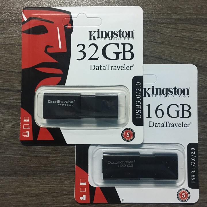 USB 3.0 Kingston DataTraveler 100G3 – Dung lượng 32GB/16GB – CHÍNH HÃNG – Bảo hành 5 năm