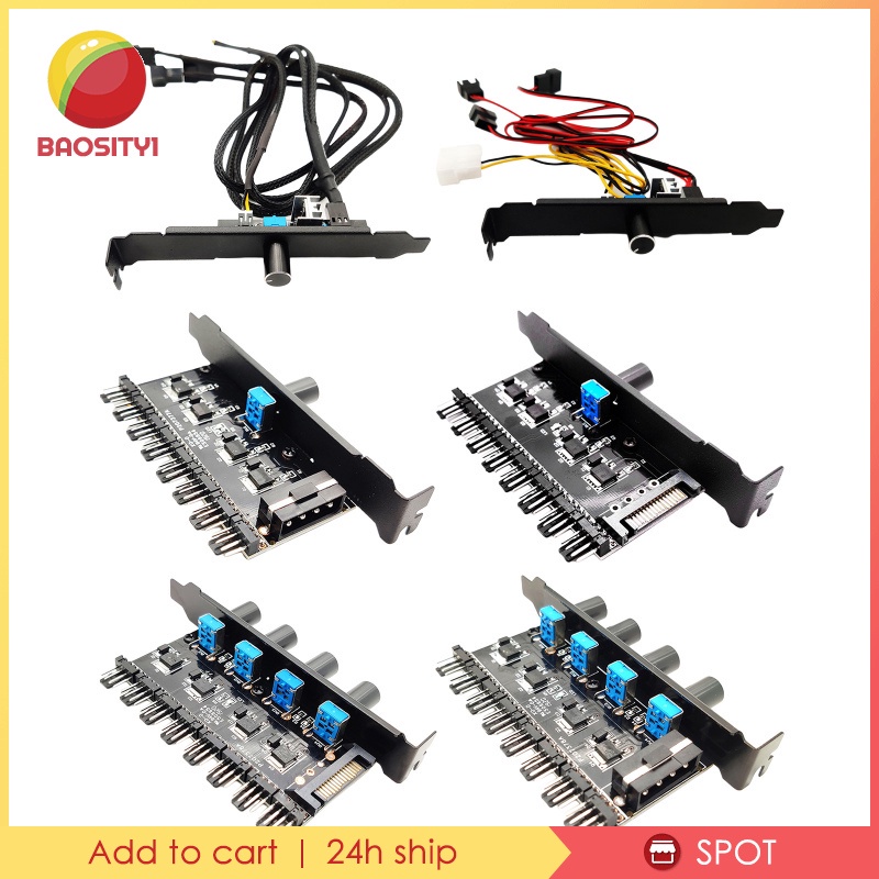 [Baosity1] V Bộ Điều Khiển Tốc Độ Quạt Tản Nhiệt Hub 3 8 Chiều 4Pin 3Pin Cho Máy Tính