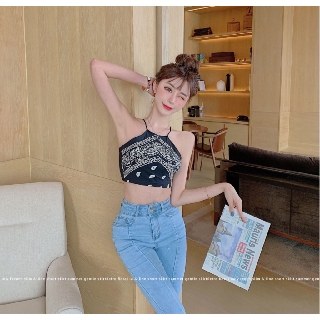 Áo yếm đen hoa văn H3249