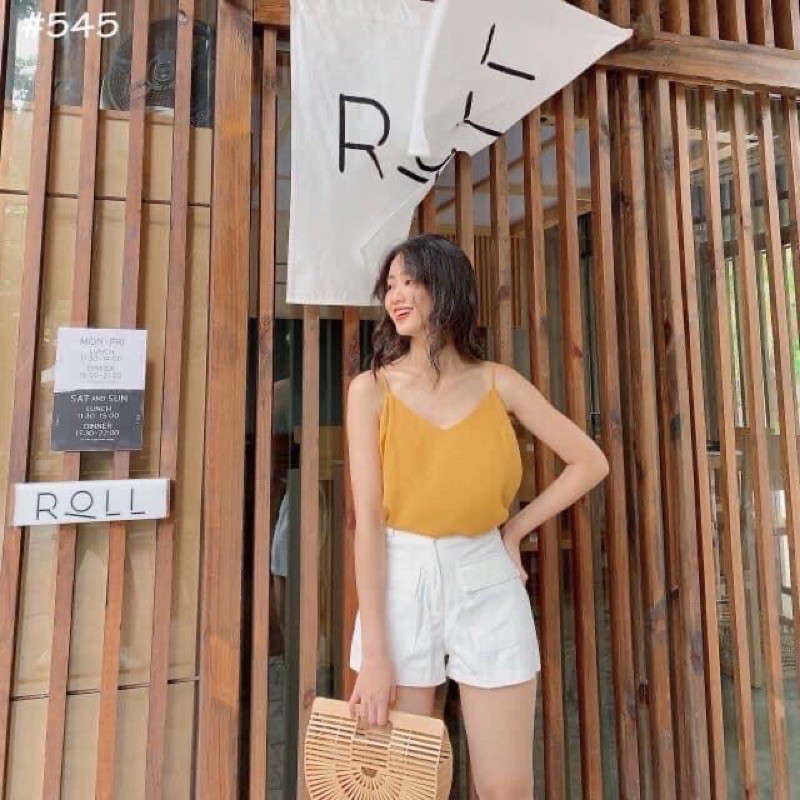 Áo hai dây cổ tim kèm bảng màu | BigBuy360 - bigbuy360.vn