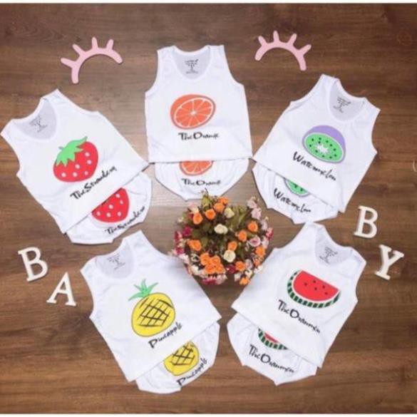 💝𝐂𝐨𝐭𝐭𝐨𝐧 𝐋𝐨𝐚̣𝐢 𝟏💝 Sét 5 Bộ Quần Áo Cotton Hoa Quả Cho Bé Từ 5-15kg - Bộ Cotton Cho Bé