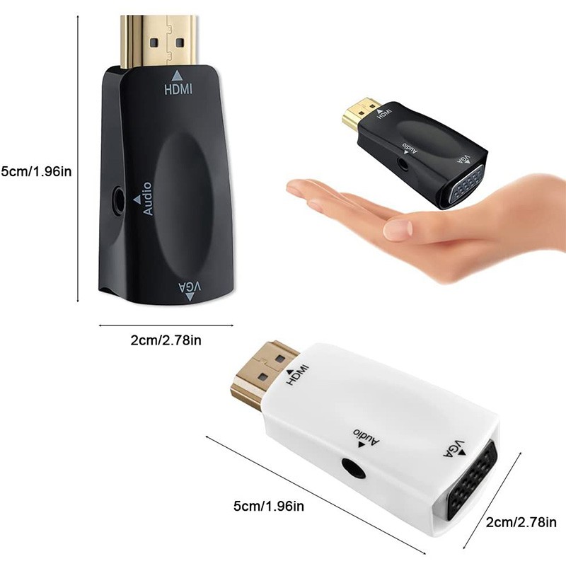 Bộ 2 Đầu Chuyển Đổi Hdmi Sang Vga Kèm Cáp Âm Thanh