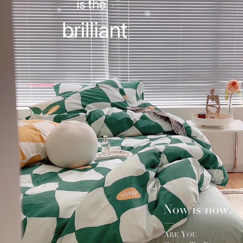 Set Bộ Vỏ Chăn Ga Cotton Living- Chất Cotton Mềm Mat, Thấm Hút Tốt _shinbedding