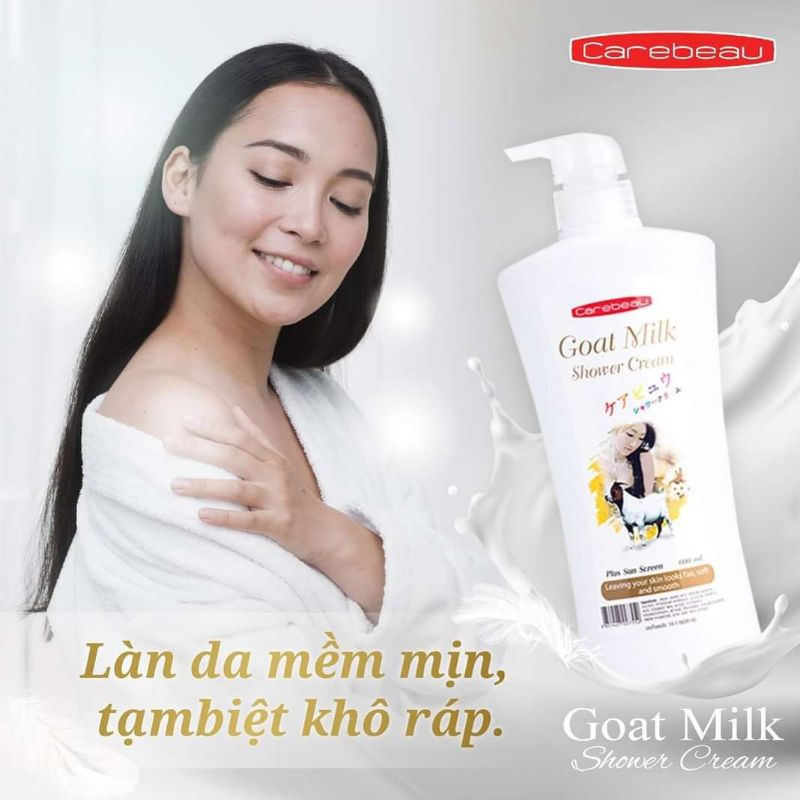 (Tặng dưỡng tóc+ bông tắm) Sữa Tắm Trắng Da Goat Milk Thái Lan 1150Ml