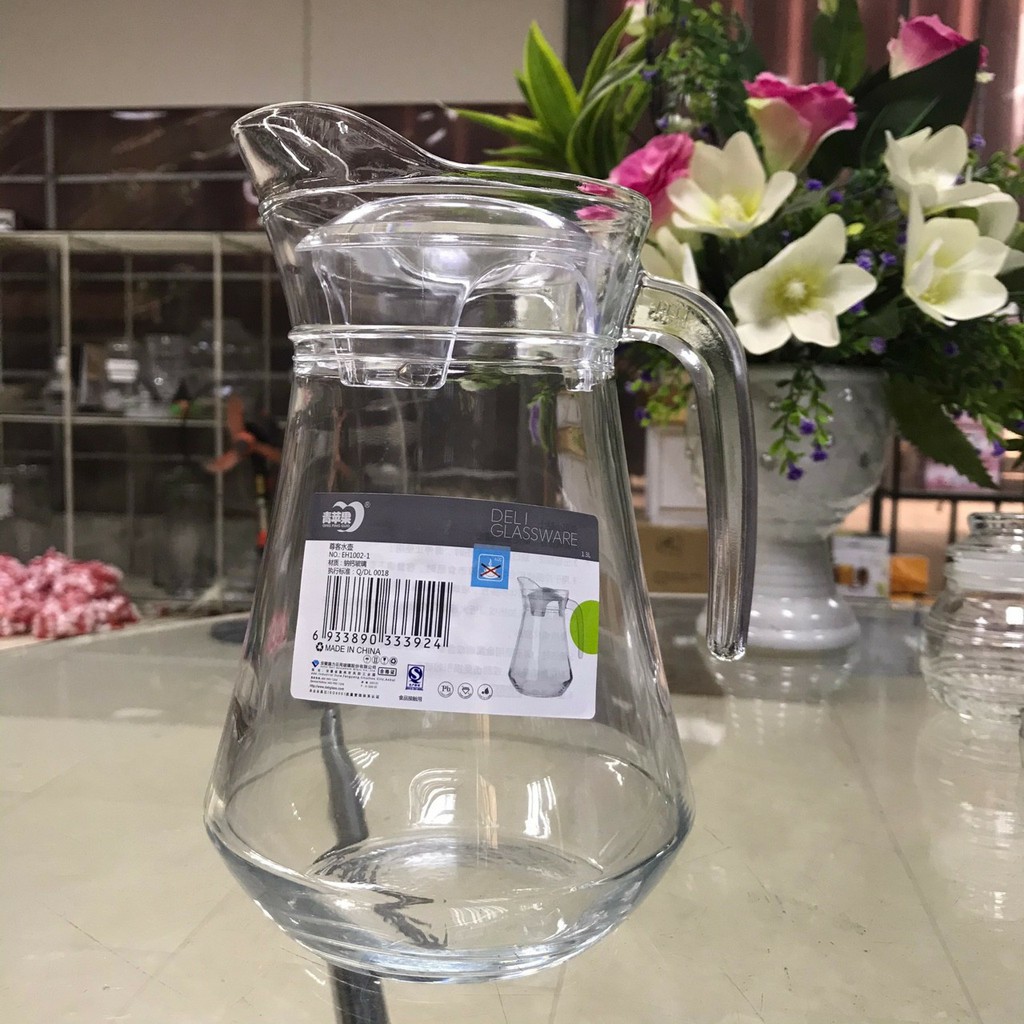 Bình ca thủy tinh trơn đựng nước 1300ml