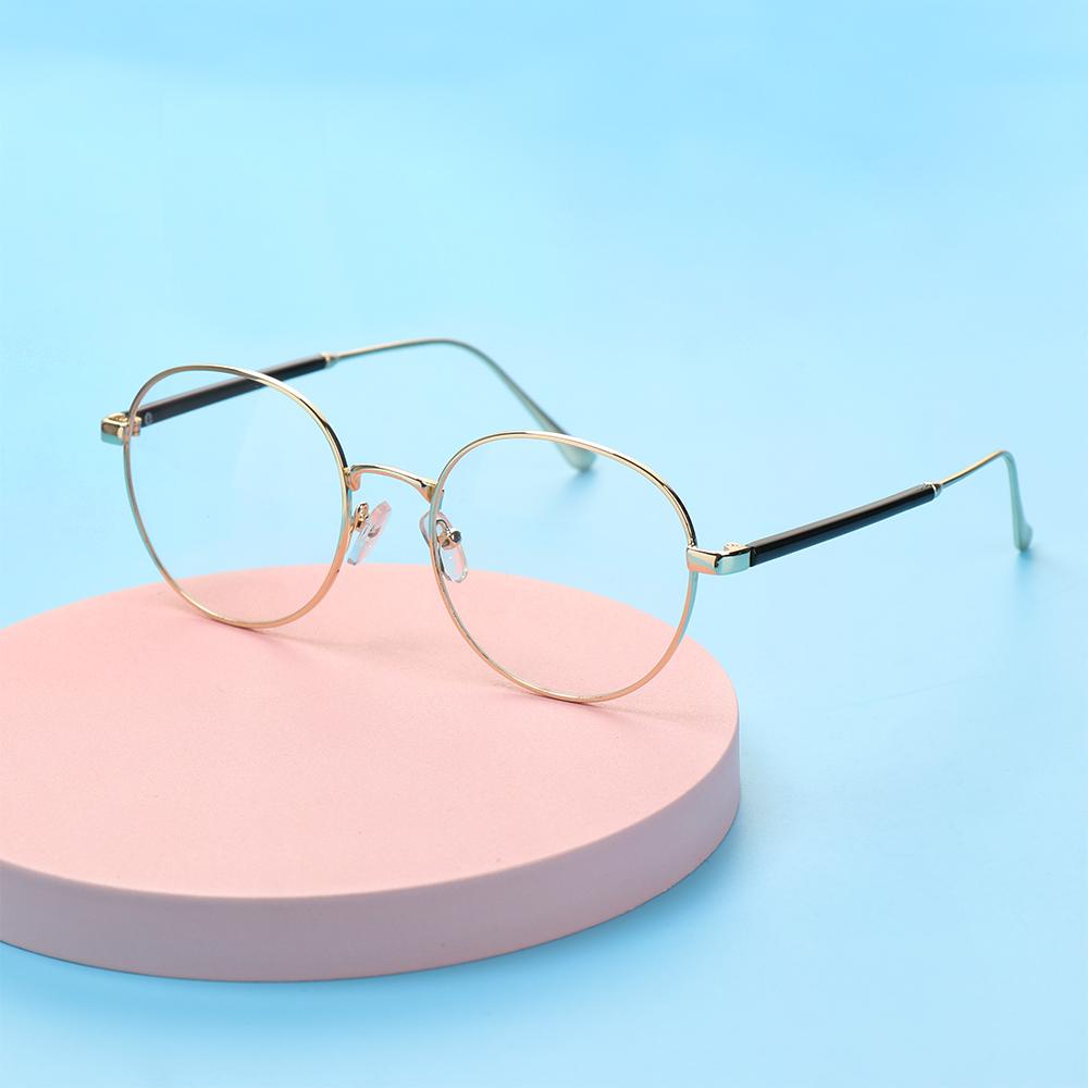 MOILYVN Kính Gọng Kim Loại Tròn Siêu Nhẹ Thời Trang