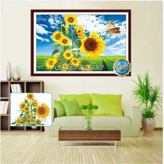 Tranh đính đá hoa hướng dương Y8197 - Kích thước: 90x60cm