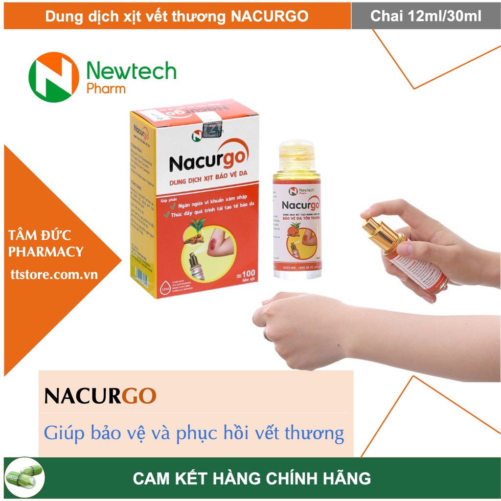 [Chính Hãng] COMBO NACURGO - Dung dịch rửa vết thương + Xịt tạo màng sinh học [nacugo]