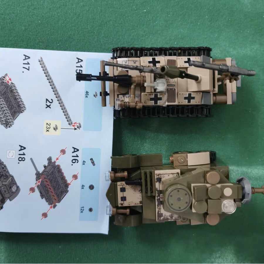 Bộ xếp hình lắp ráp xe tăng chiến lang đồ chơi lắp ghép mô hình xe oto cảnh sát swat thông minh nhiều chi tiết