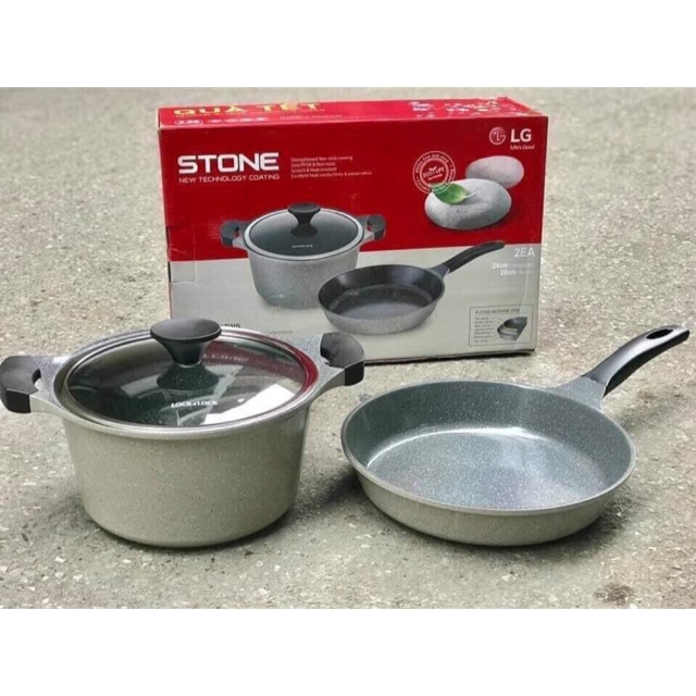 Bộ nồi chảo stone lock& lock