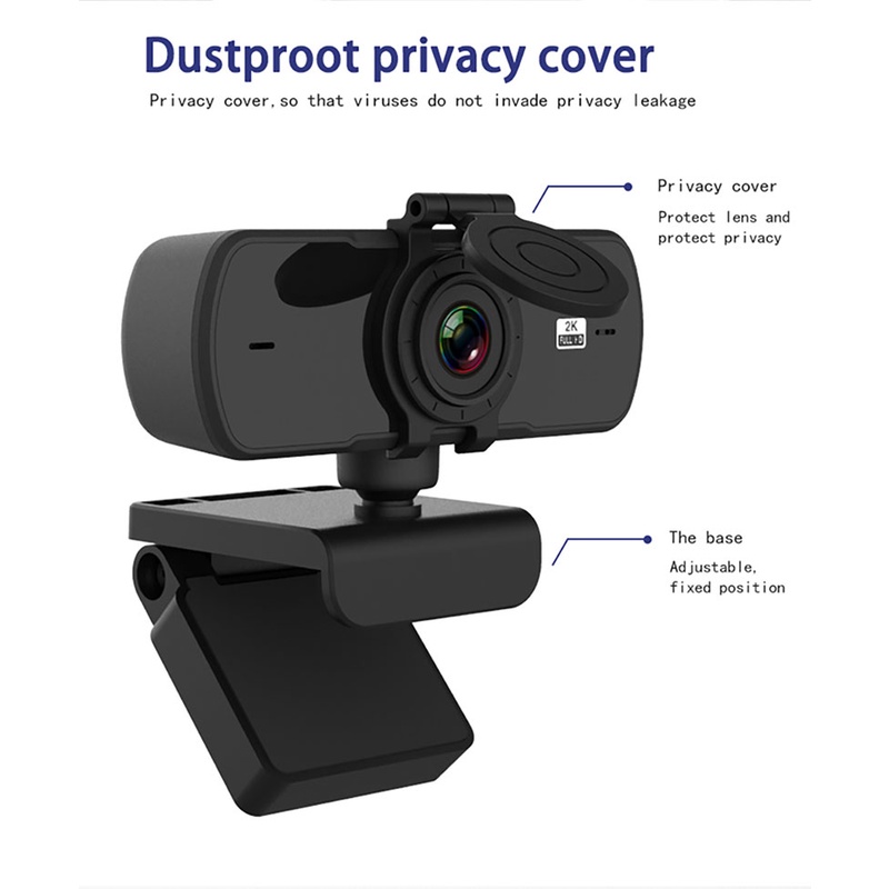 Webcam 2K HD 1080P Web Máy Ảnh Tự Động Lấy Nét Với Microphone USB Đối Với Máy Tính PC Mac Máy Tính Xách Tay BESTALLOF▲