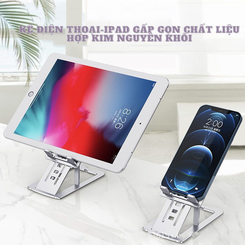 Giá đỡ điện thoại IPHONE / IPAD nhỏ gọn-đa năng chất lượng hợp him nguyên khối bảo hành 6 tháng