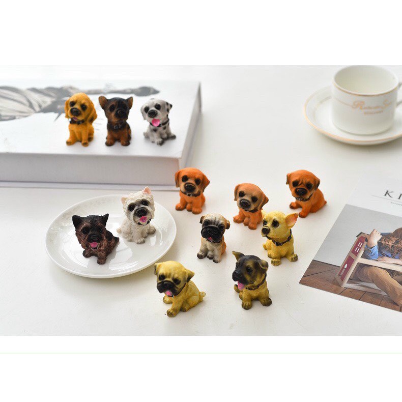 Bộ 12 chú chó đáng yêu trang trí bàn làm việc, góc học tập, làm quà tặng