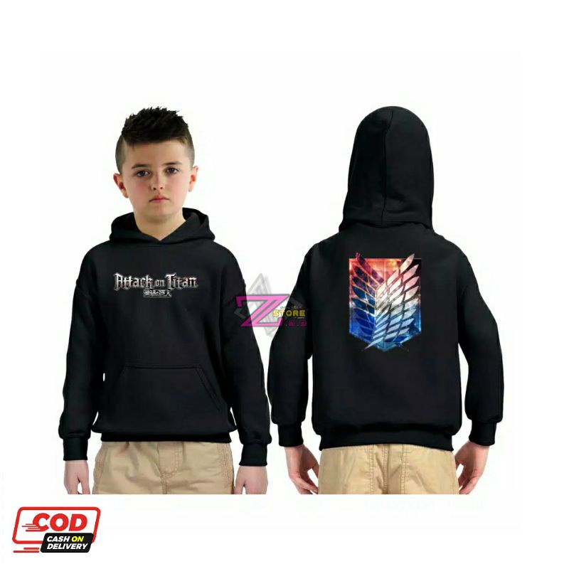 Áo hoodie cho bé | Các chàng trai | Aot | Orck ON TITAN | Áo khoác Cotton dày dặn ấm áp | Áo hoodie cho bé | Trả lời trên bưu điện